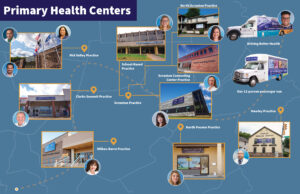 Map of The Wright Center's practices in the NEPA area